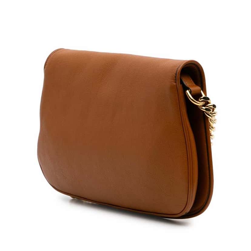 Gucci Calfskin Blondie Chain Satchel Brown Leather Good condition - Back View