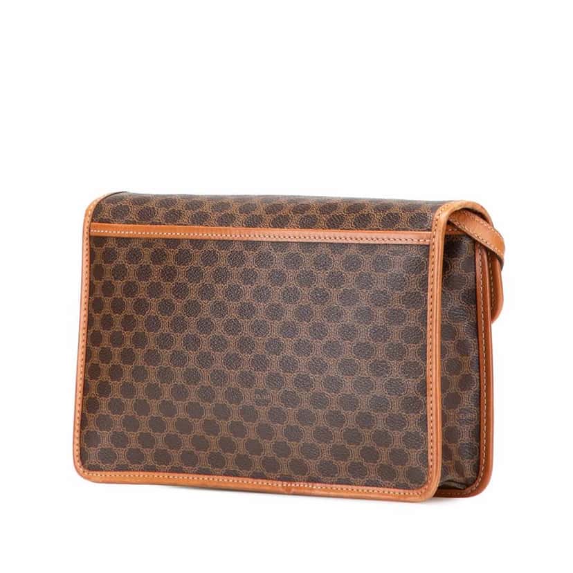 Celine Macadam Coated Canvas Crossbody Brown Good condition - Back View
