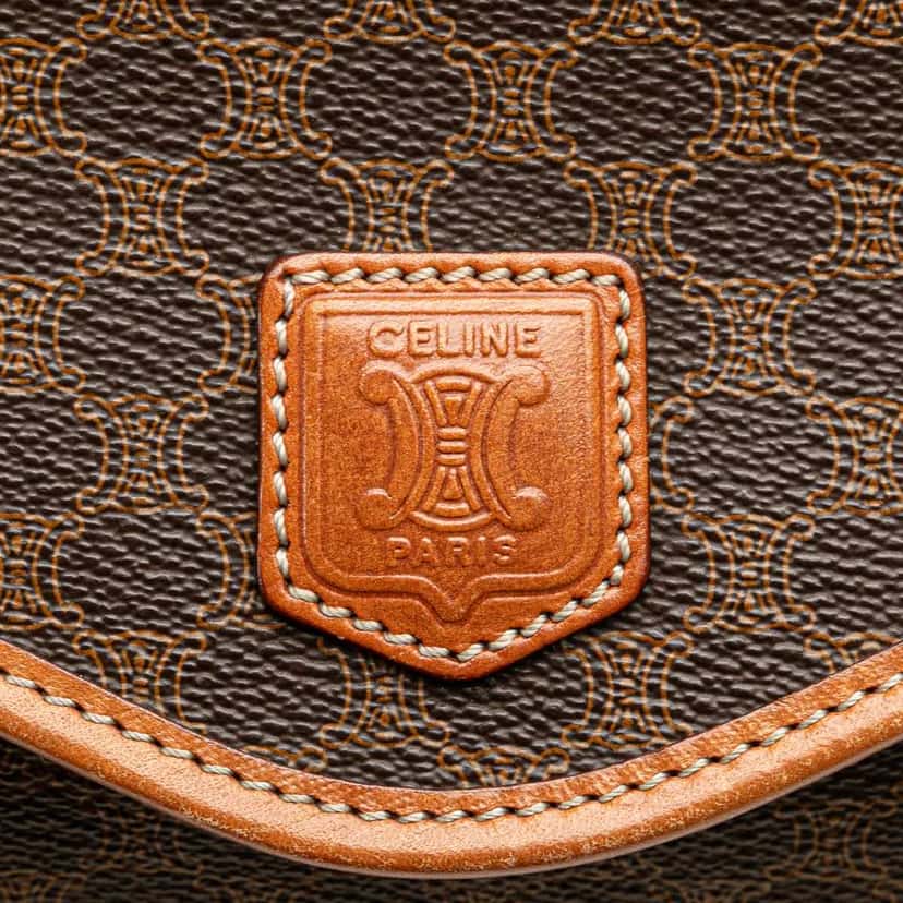 Celine Macadam Coated Canvas Crossbody Brown Good condition - Box View