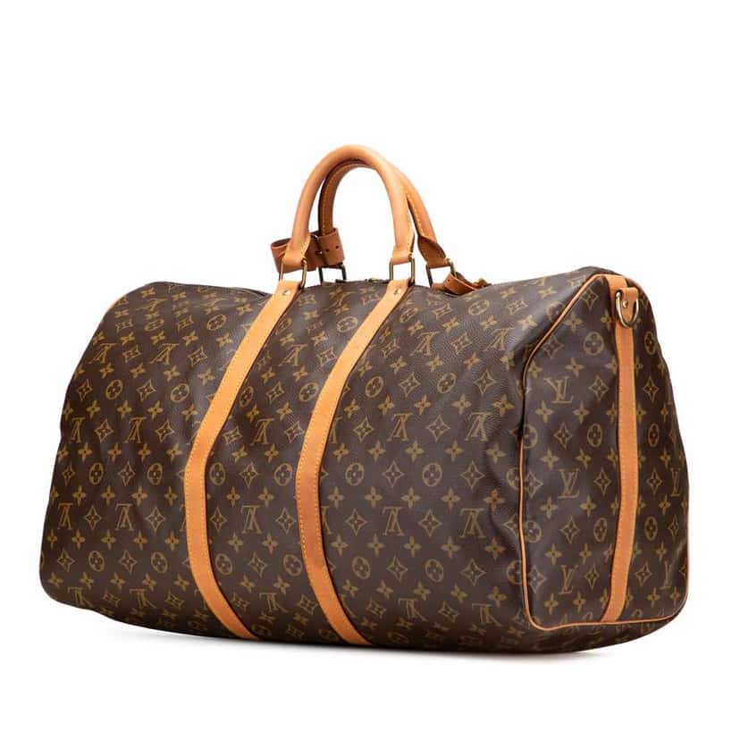 Louis Vuitton Monogram Keepall Bandouliere 55 Brown Canvas Good condition - Back View
