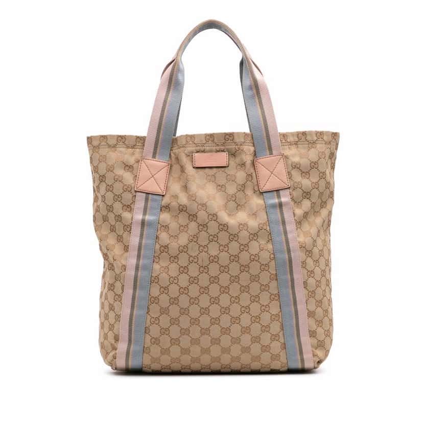 Gucci GG Canvas Web Tote Brown Good condition - Front View