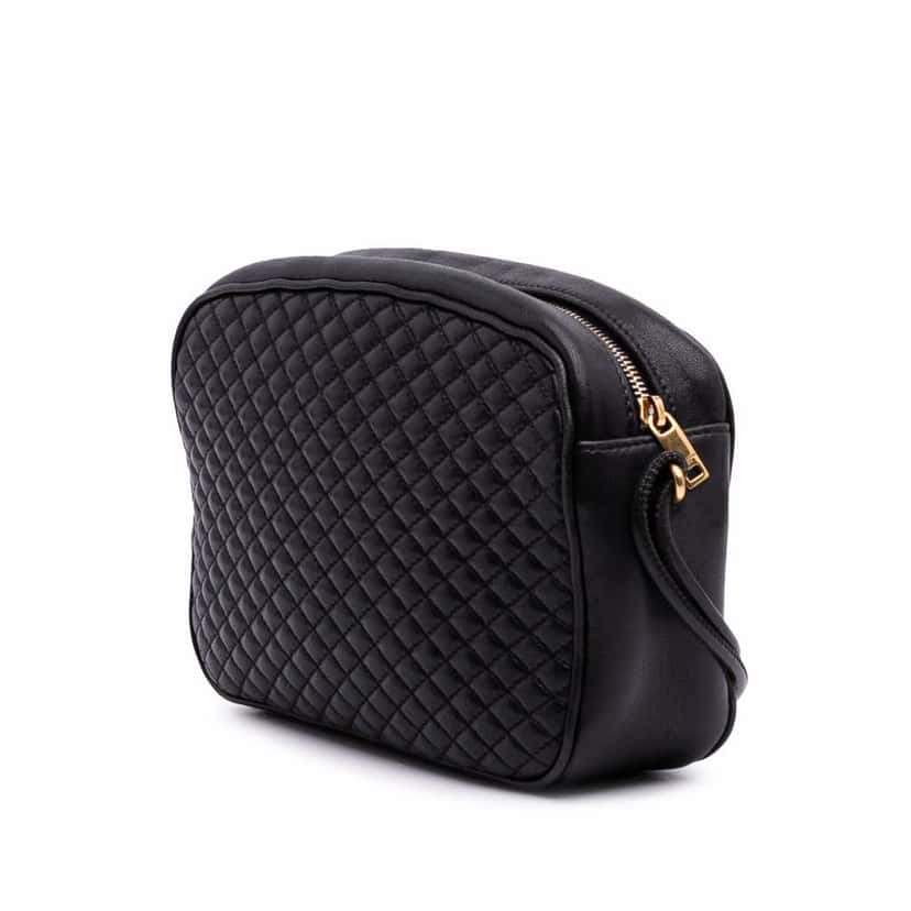 Saint Laurent Quilted Lambskin Victoire Camera Bag Black Leather Good condition - Back View