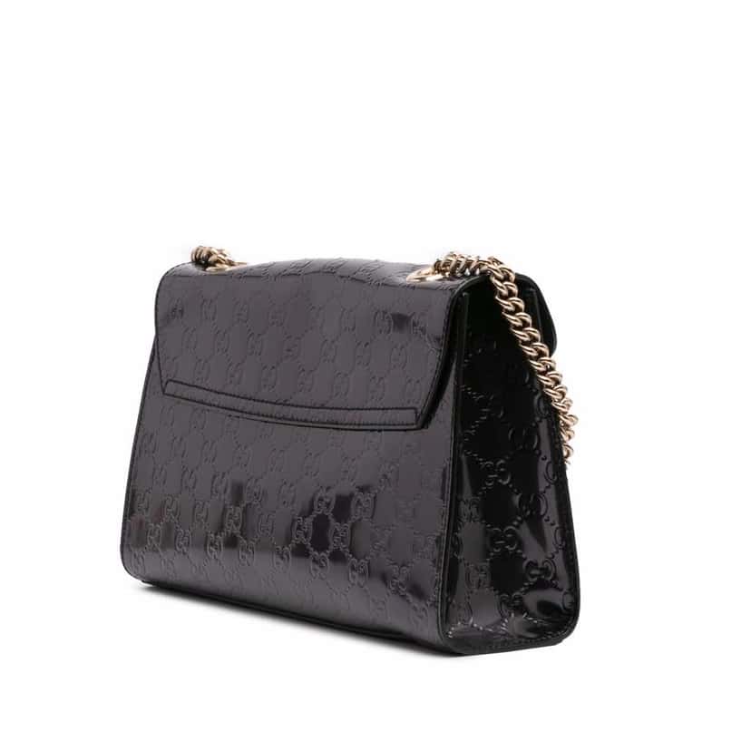 Gucci Medium Patent Guccissima Emily Shoulder Bag Purple Leather Good condition - Back View