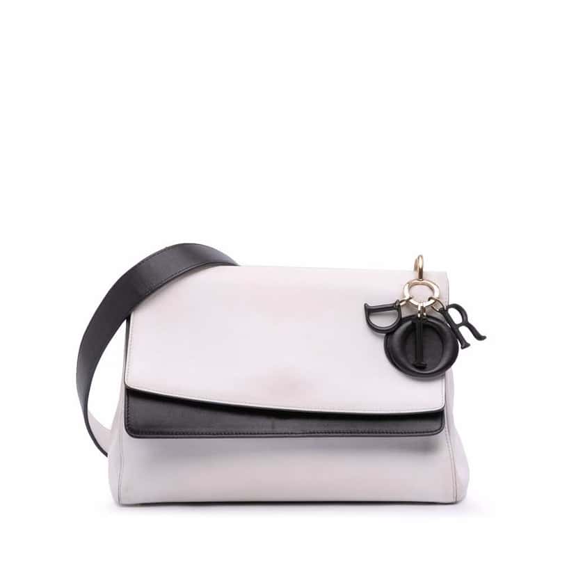 Dior Leather Be Dior Double Flap White Leather Good condition - Front View