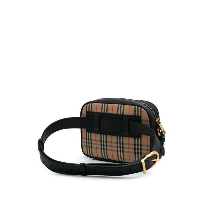 Burberry Haymarket Check Canvas 1983 Link Belt Bag Brown Good condition - Back View