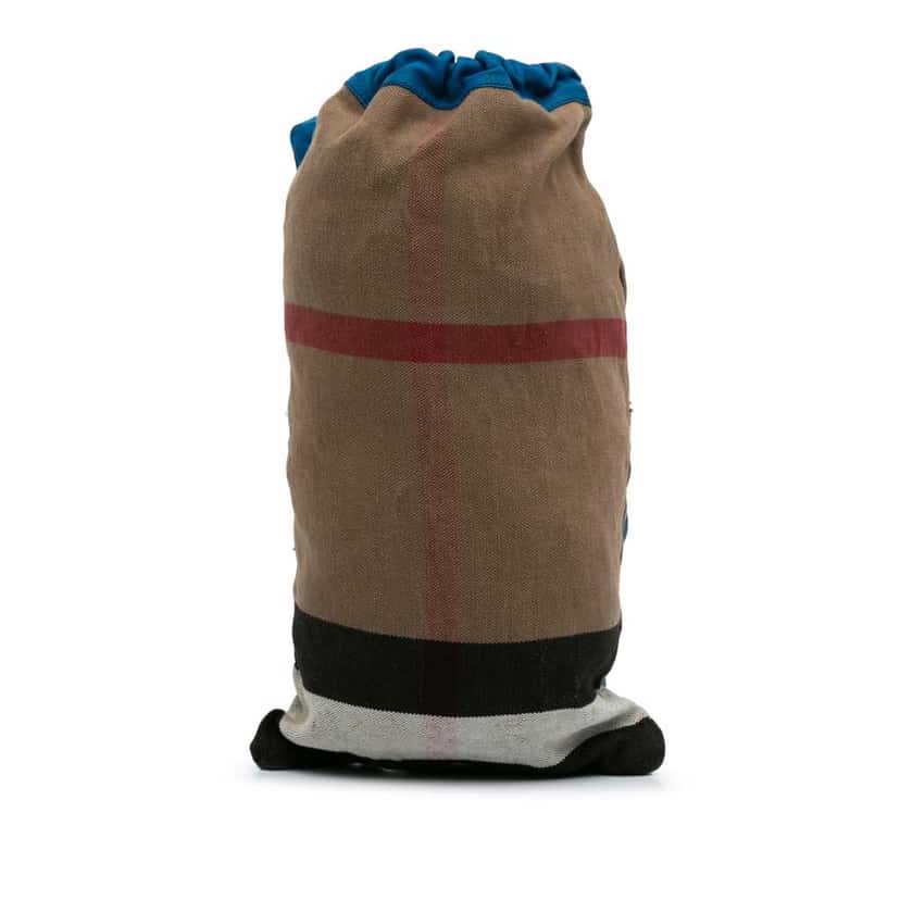 Burberry Mega Check Canvas Drawstring Sling Bag Brown Good condition - Front View