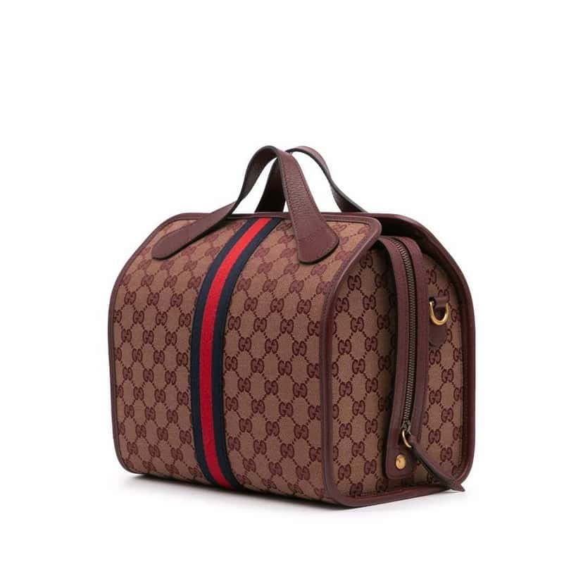 Gucci Mini GG Canvas Ophidia Web Duffle Bag Red Good condition - Back View
