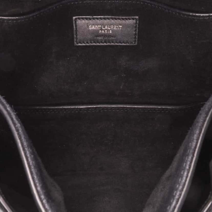 Saint Laurent Calfskin Monogram Book Bag Black Leather Good condition - Model View
