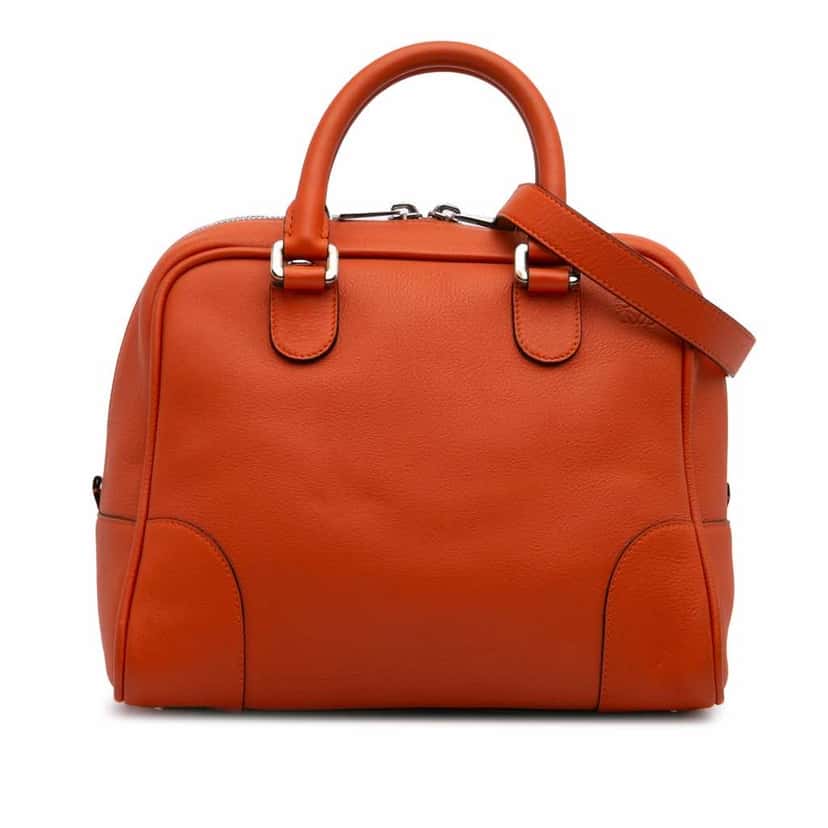 Loewe Medium Leather Amazona 75 Satchel Orange Leather Good condition - Front View