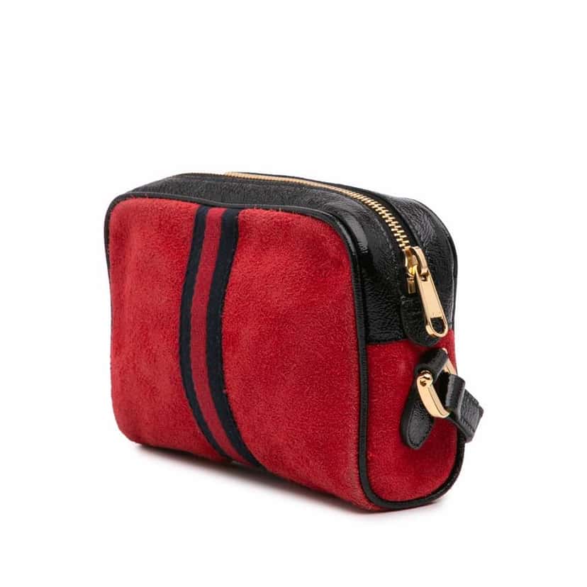 Gucci Mini Suede Ophidia Crossbody Red Leather Good condition - Back View