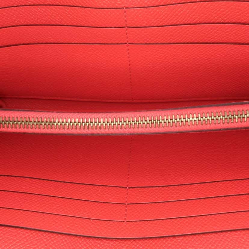 Hermès Epsom Kelly Longue Wallet Red Leather Good condition - Model View