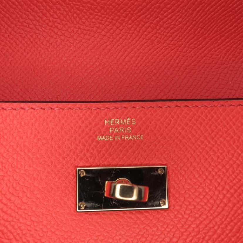 Hermès Epsom Kelly Longue Wallet Red Leather Good condition - Box View