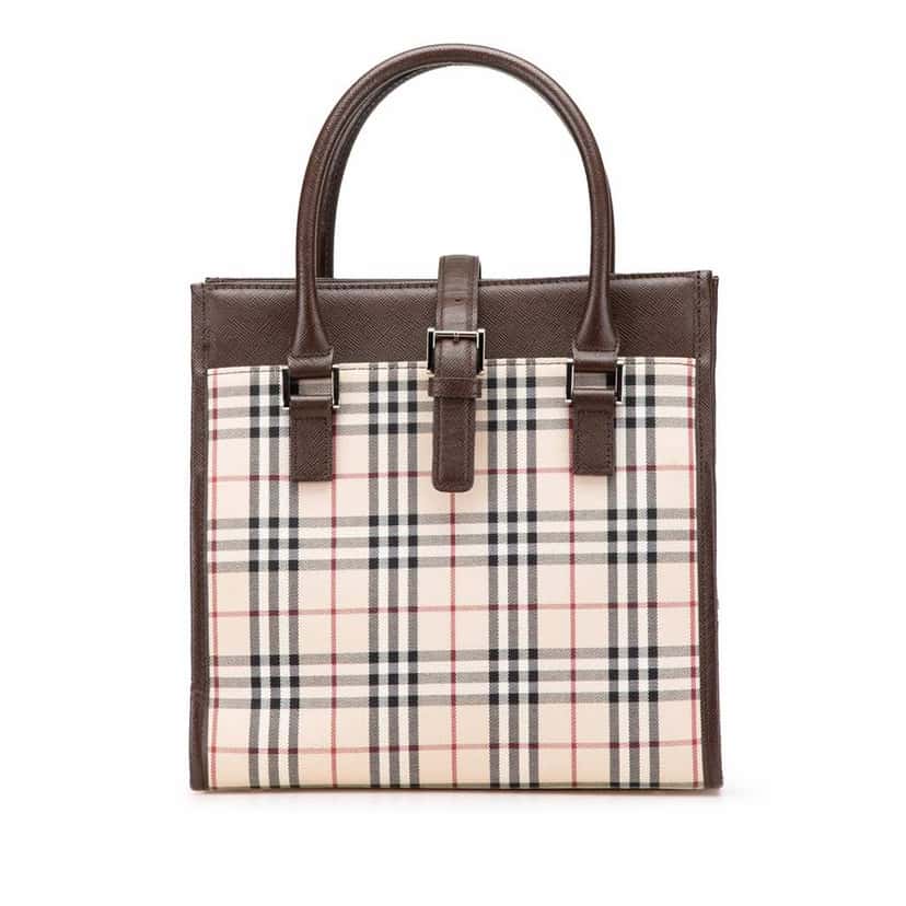 Burberry House Check Canvas Tote Brown Good condition - Front View