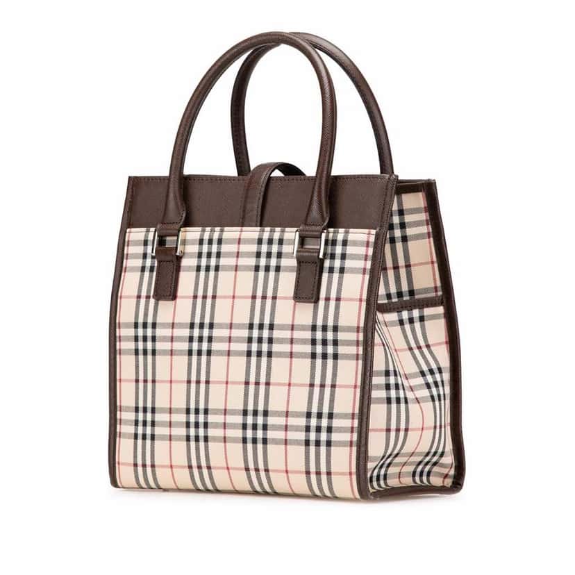 Burberry House Check Canvas Tote Brown Good condition - Back View