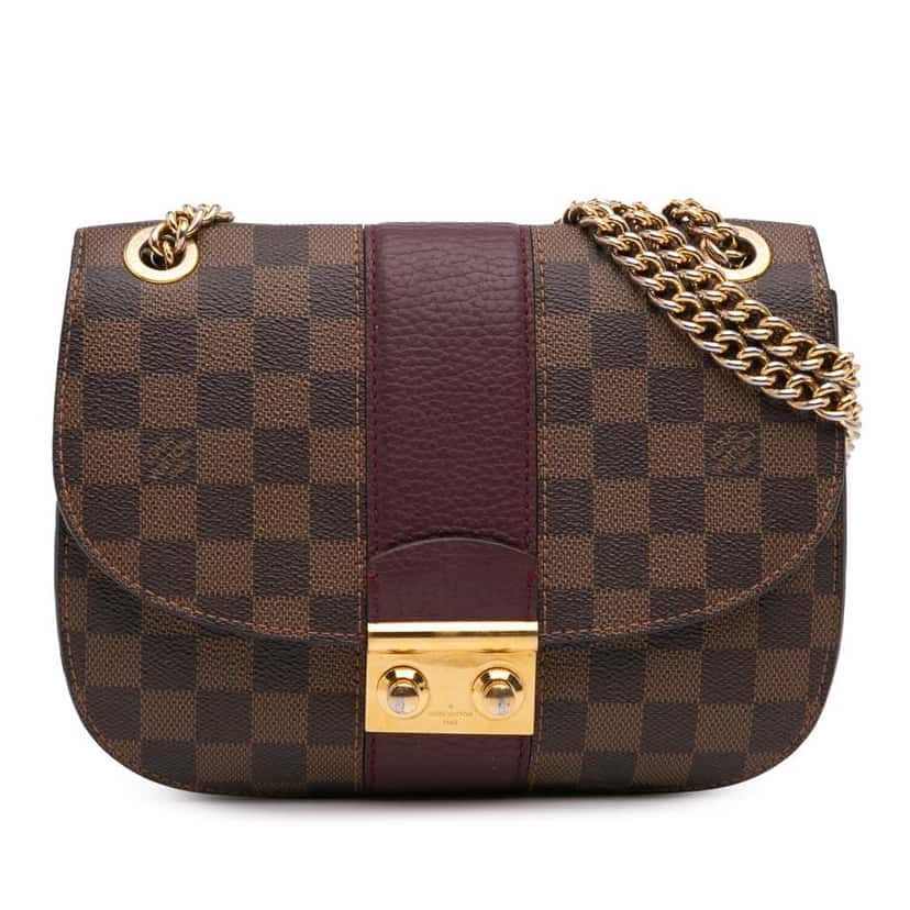 Louis Vuitton Damier Ebene Cuir Taurillon Wight Brown Canvas Good condition - Front View