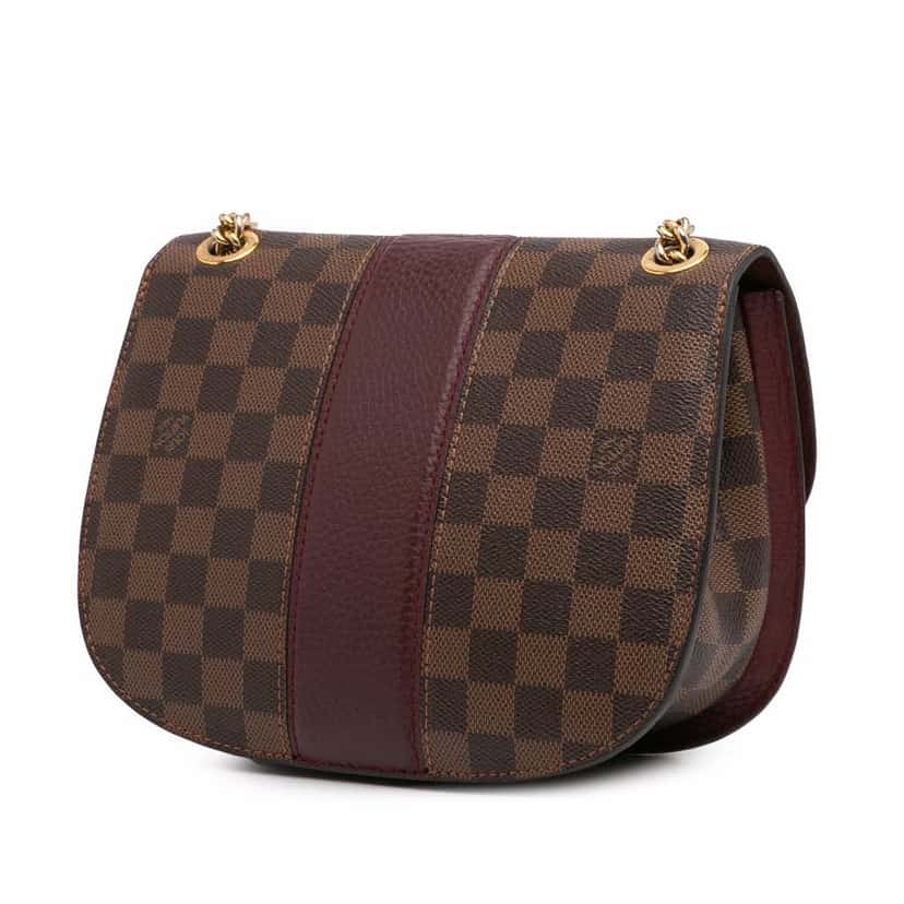 Louis Vuitton Damier Ebene Cuir Taurillon Wight Brown Canvas Good condition - Back View