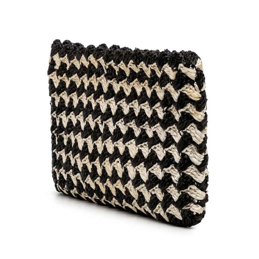 Prada Raffia Clutch Black Good condition - Back View