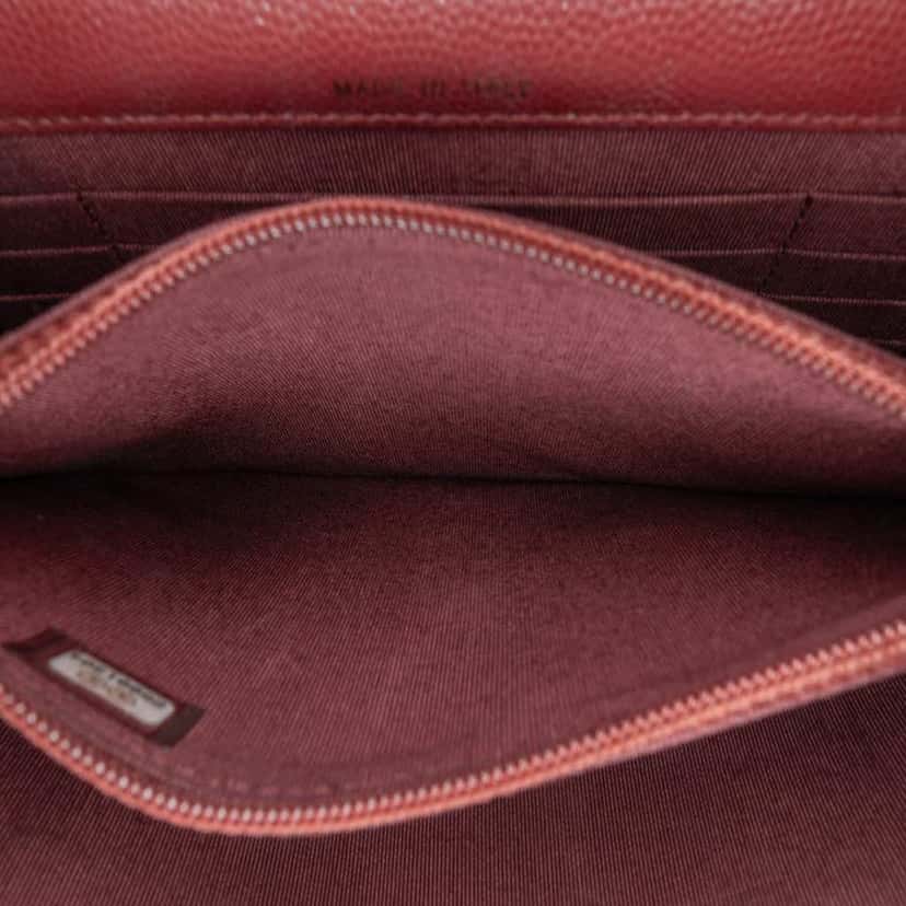 Chanel Quilted Caviar Square Wallet on Chain Red Leather Good condition - Box View