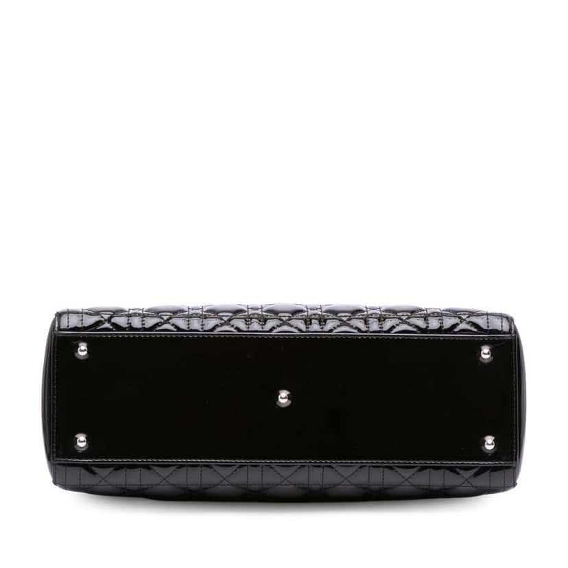 Dior Large Patent Cannage Lady Dior Black Leather Good condition - Inside View