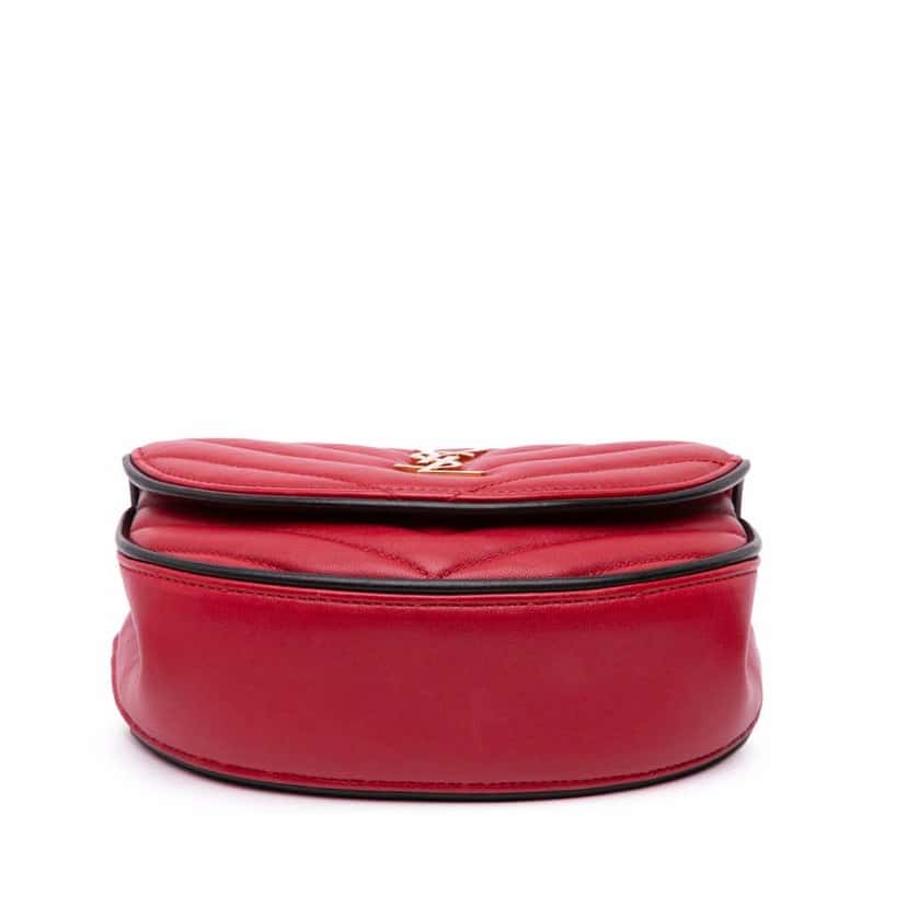 Saint Laurent Small Leather Monogram Bubble Chain Shoulder Bag Red Leather Good condition - Inside View