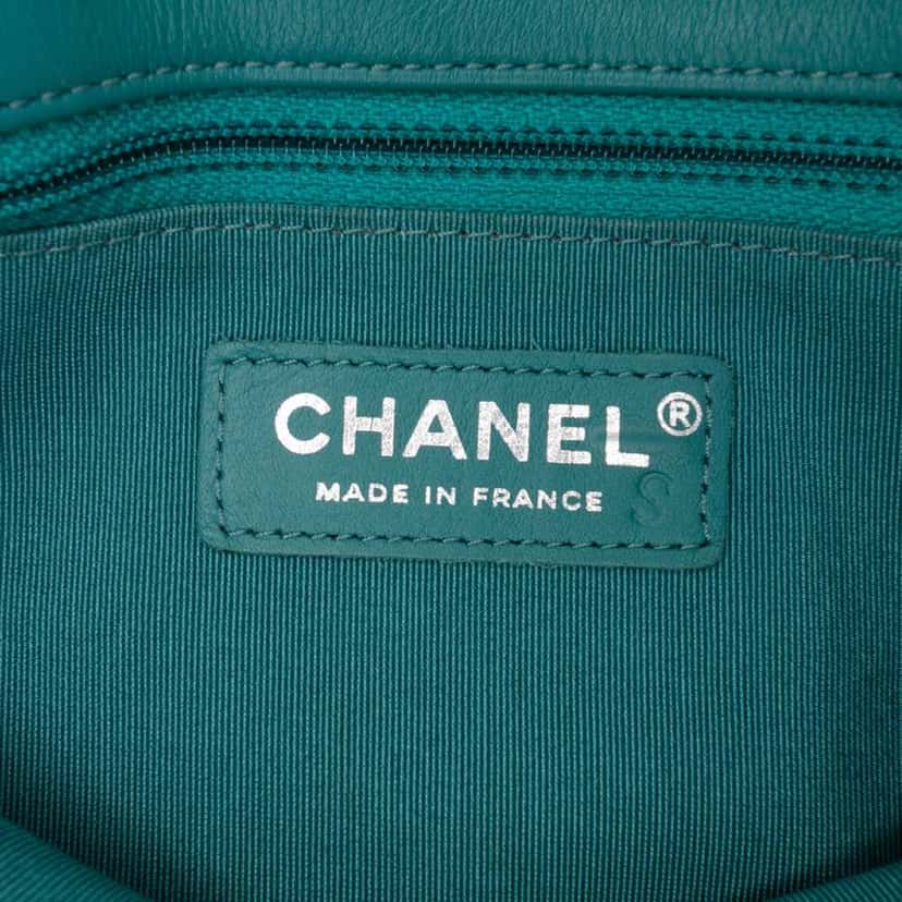 Chanel Crumpled Calfskin Bi Quilted Vintage Full Flap Blue Leather Good condition - Box View