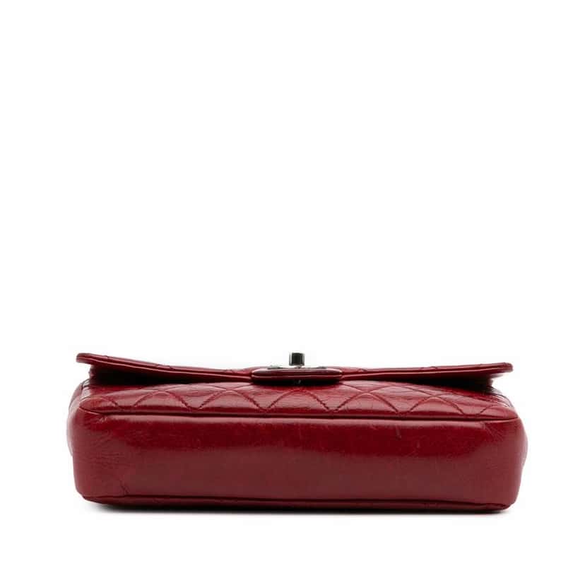 Chanel Medium Glazed Calfskin Duo Color Flap Red Leather Good condition - Inside View