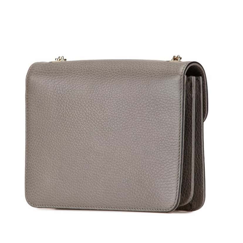 Gucci Small Dollar Calfskin Interlocking G Crossbody Grey Leather Good condition - Back View