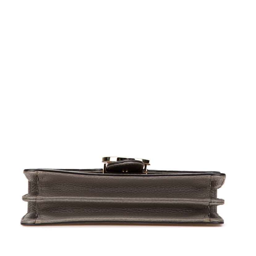 Gucci Small Dollar Calfskin Interlocking G Crossbody Grey Leather Good condition - Inside View