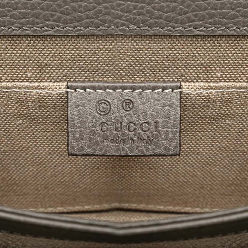 Gucci Small Dollar Calfskin Interlocking G Crossbody Grey Leather Good condition - Box View