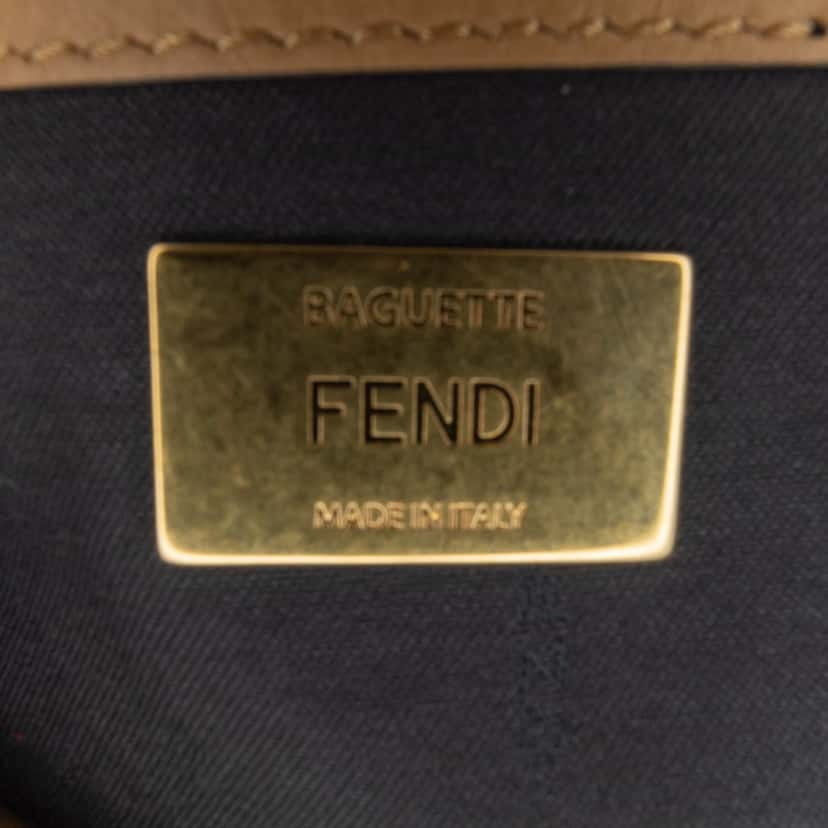 Fendi Small Zucca Shearling Baguette Satchel Brown Good condition - Box View
