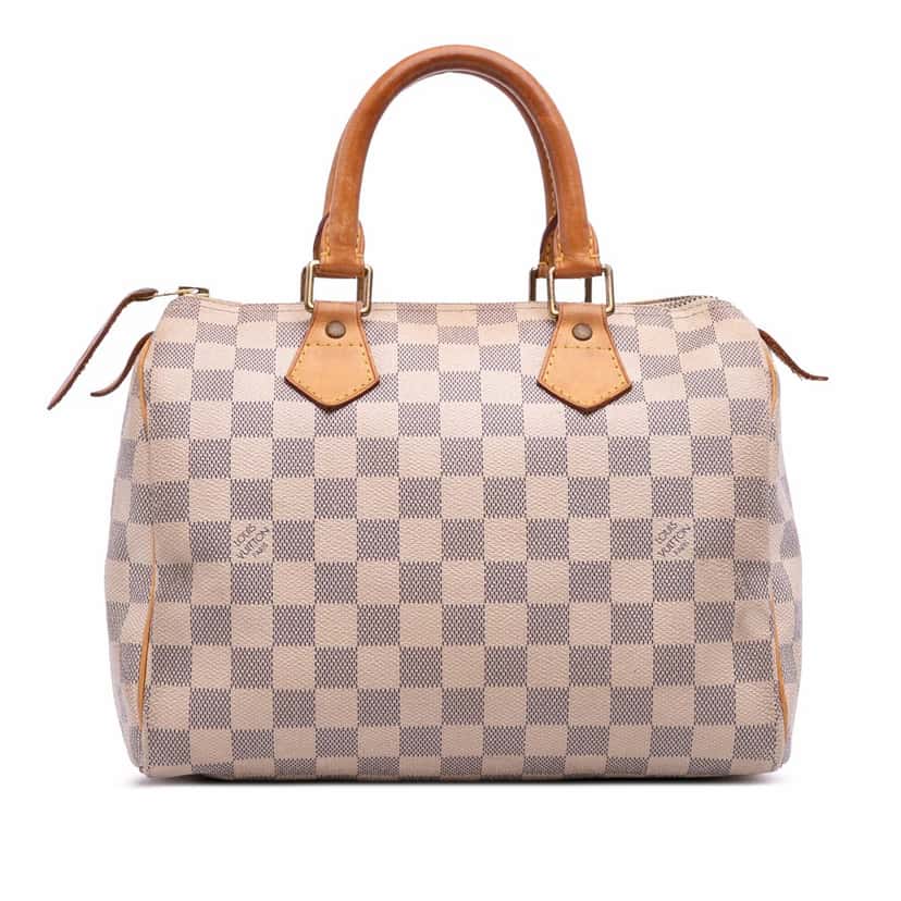 Louis Vuitton Damier Azur Speedy 25 White Canvas Good condition - Front View