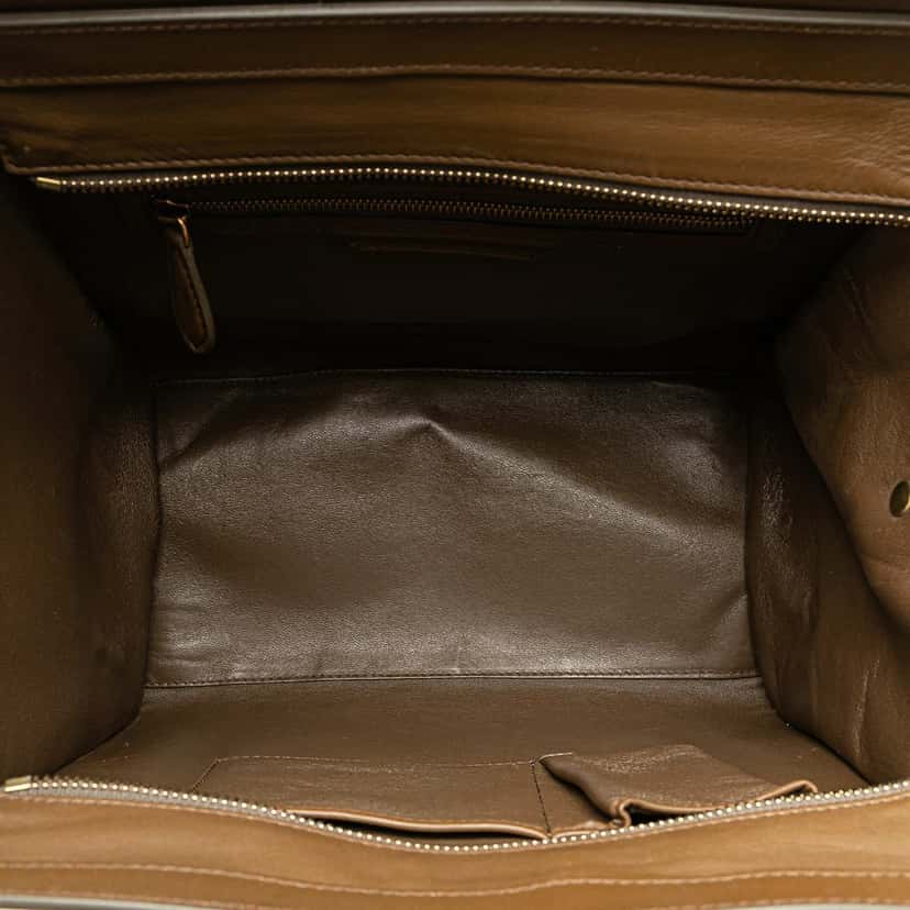 Celine Mini Tricolor Calfskin and Suede Luggage Tote White Leather Good condition - Model View