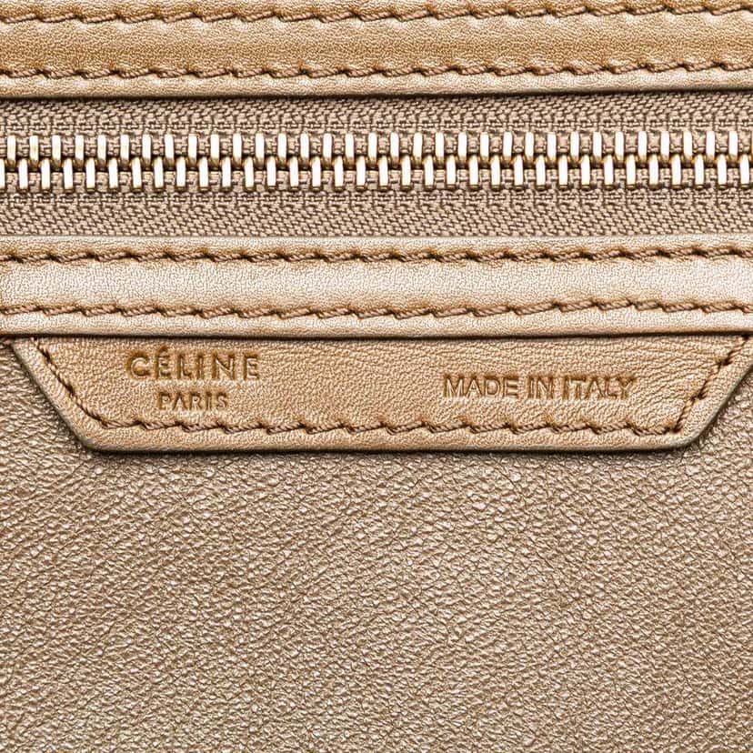Celine Mini Tricolor Calfskin and Suede Luggage Tote White Leather Good condition - Box View