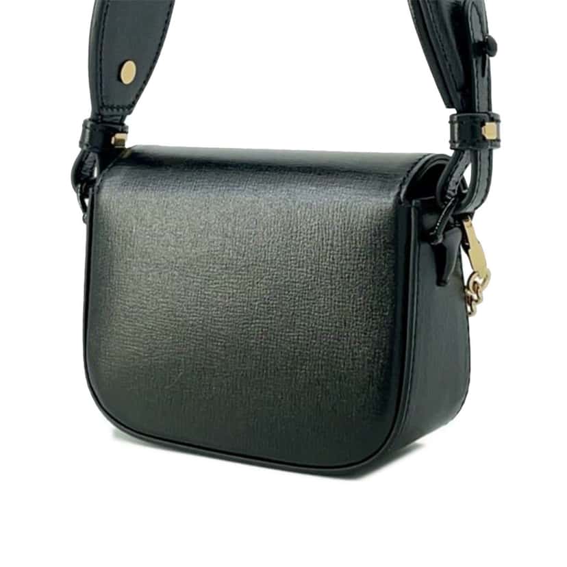 Gucci Mini Leather Horsebit 1955 Web Satchel Black Leather Good condition - Back View