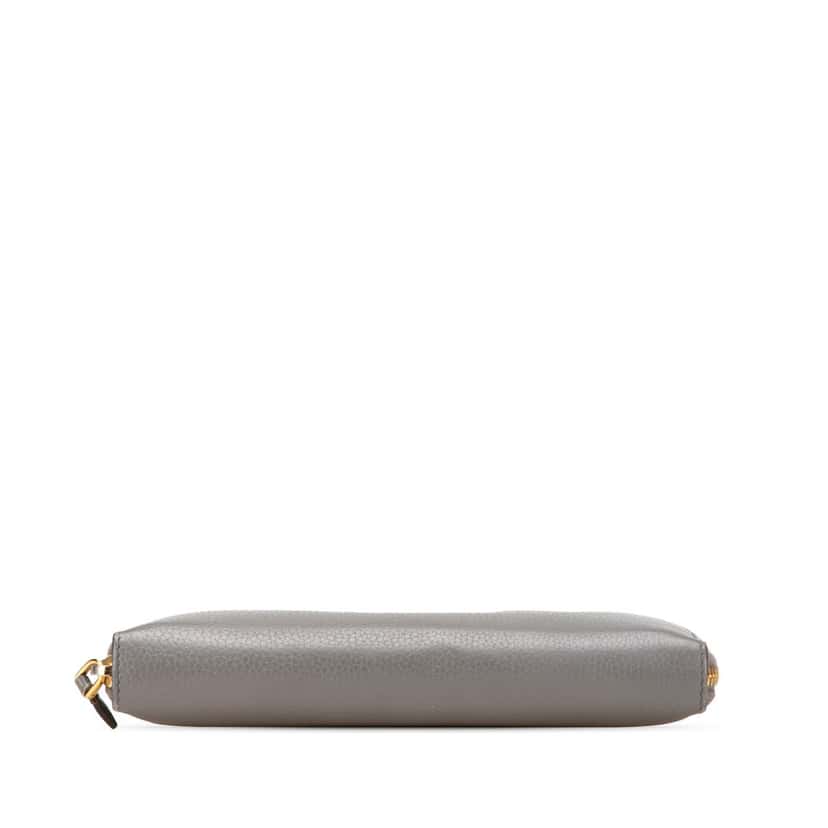 Prada Vitello Daino Zip Around Long Wallet Grey Leather Good condition - Inside View