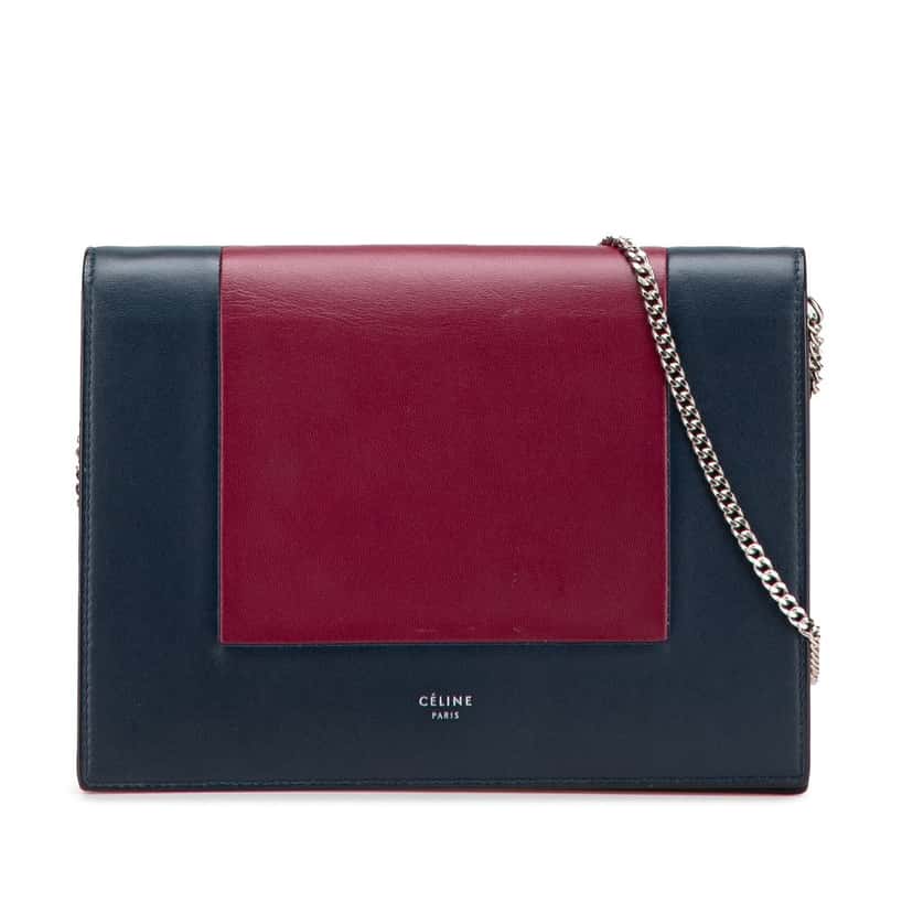 Celine Leather Frame Wallet on Chain Red Leather Good condition - Front View