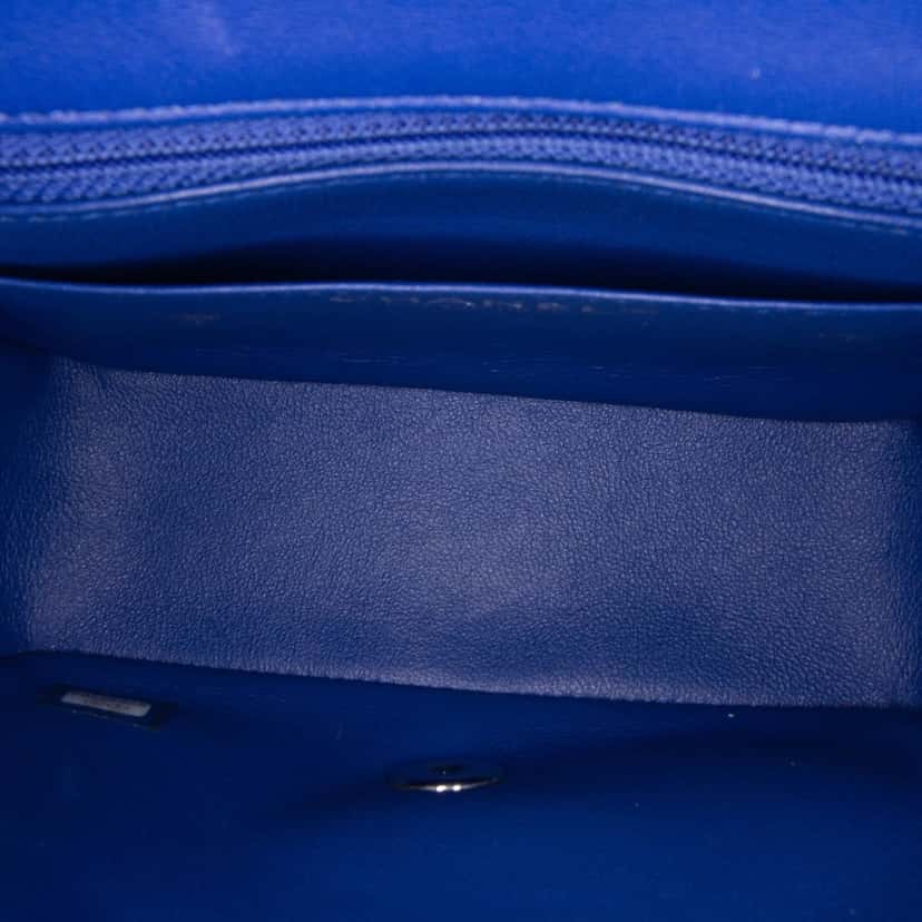 Chanel Mini Square Classic Lambskin Single Flap Blue Leather Good condition - Model View