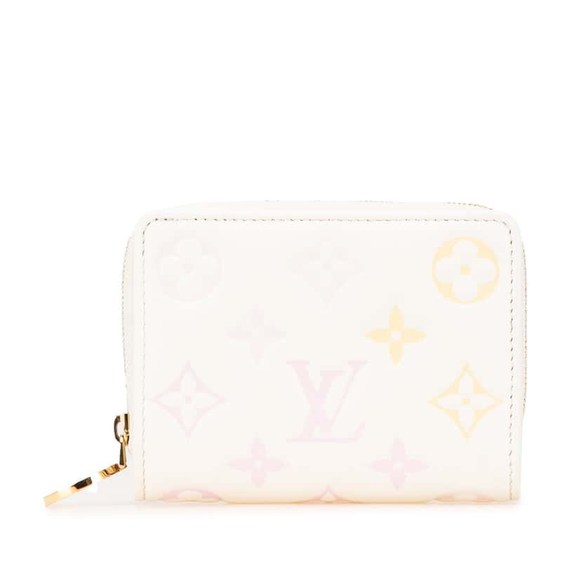 Louis Vuitton Monogram Embossed Lambskin Lou Wallet White Leather Good condition - Front View