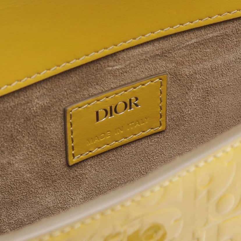 Dior Mini Oblique Patent Gallop Crossbody Yellow Leather Good condition - Model View