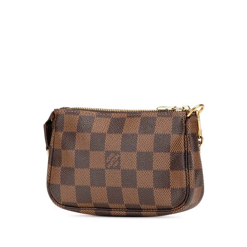Louis Vuitton Damier Ebene Trunks and Bags Mini Pochette Accessoires Brown Canvas Very good condition - Back View