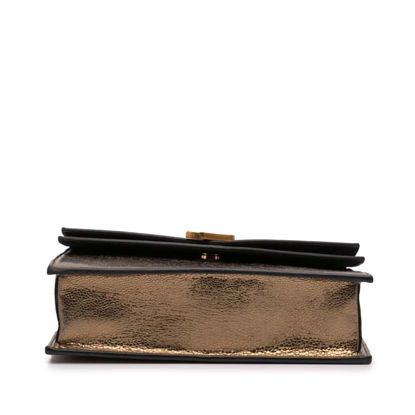 Saint Laurent Medium Metallic Leather Monogram Sulpice Crossbody Brown Leather Good condition - Inside View