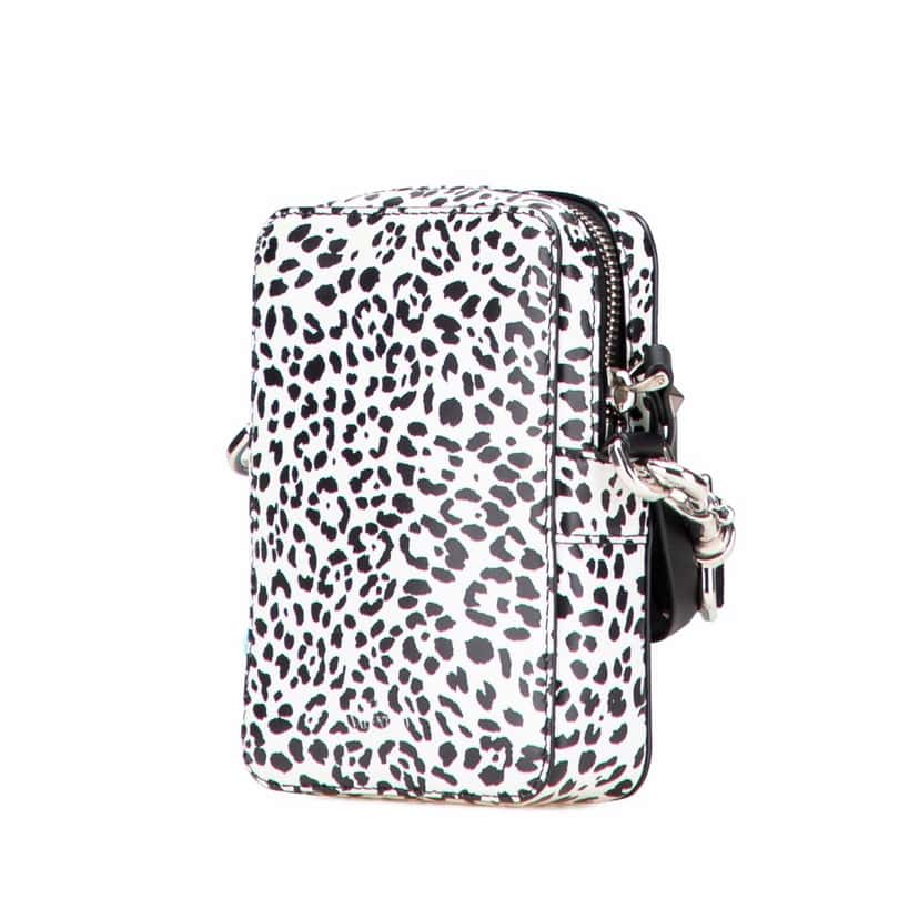 Valentino Small Leather Animalier Print VLTN Crossbody White Leather Good condition - Back View