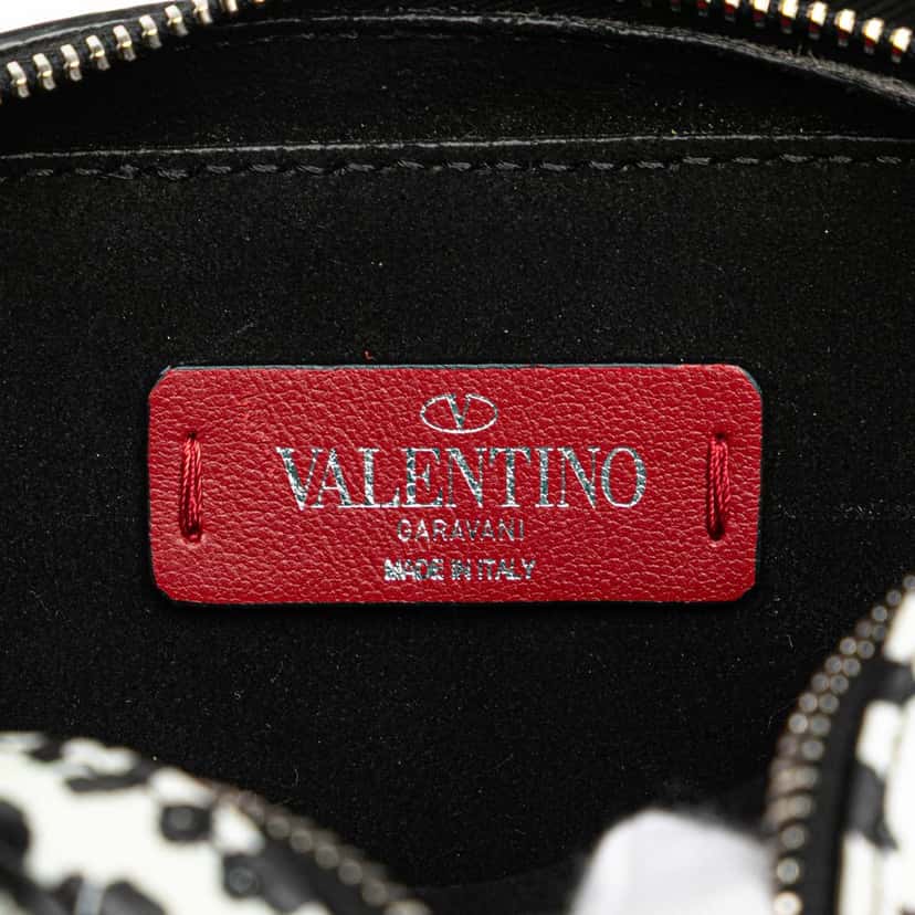 Valentino Small Leather Animalier Print VLTN Crossbody White Leather Good condition - Box View
