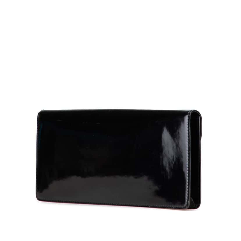 Gucci Patent 1973 Clutch Black Leather Good condition - Back View