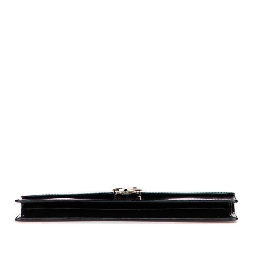 Gucci Patent 1973 Clutch Black Leather Good condition - Inside View