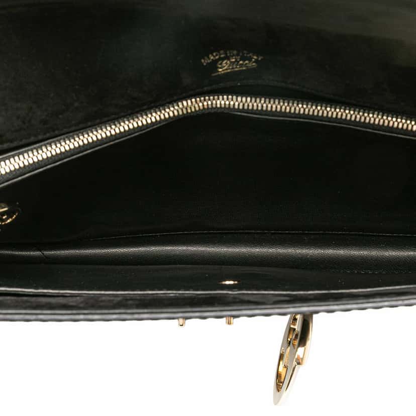 Gucci Patent 1973 Clutch Black Leather Good condition - Model View