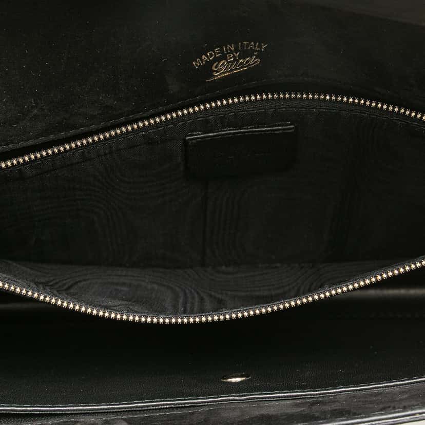 Gucci Patent 1973 Clutch Black Leather Good condition - Box View