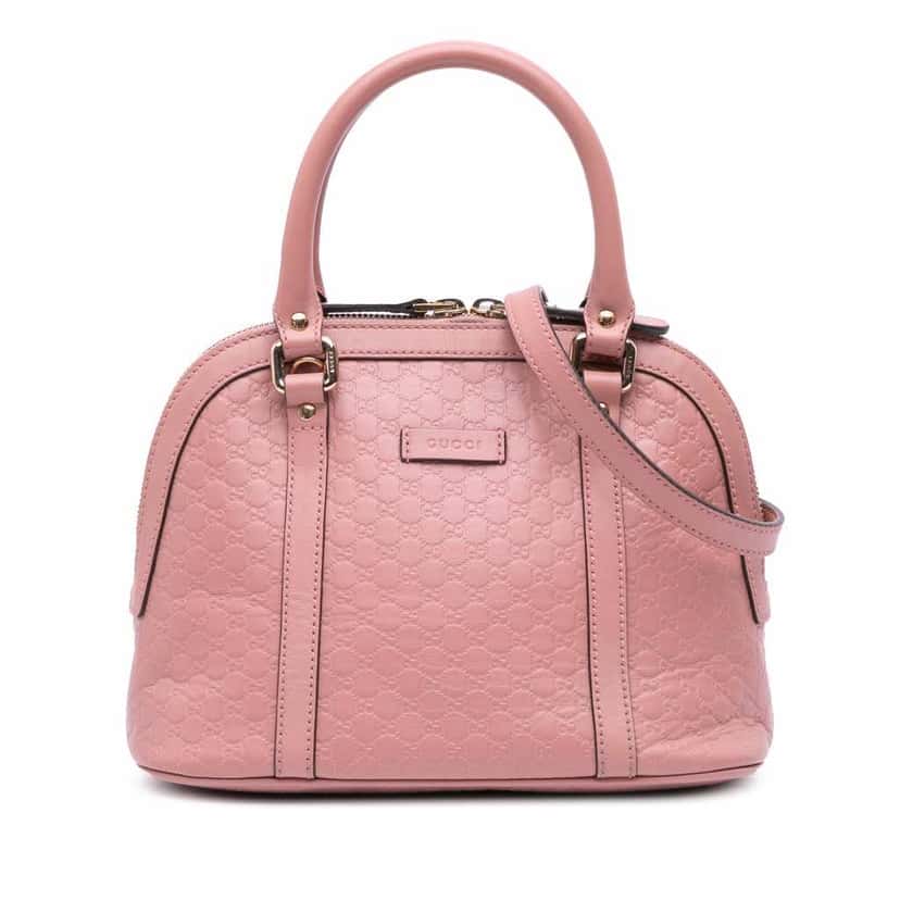 Gucci Mini Microguccissima Dome Satchel Pink Leather Good condition - Front View