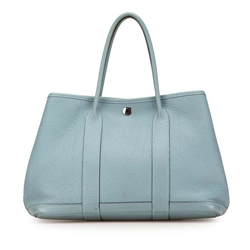 Hermès Negonda Garden Party 30 Blue Leather Good condition - Front View