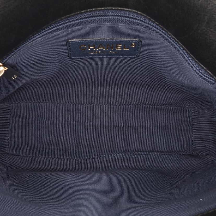 Chanel Mini Quilted Sheepskin Double Chevron Flap Blue Leather Good condition - Model View